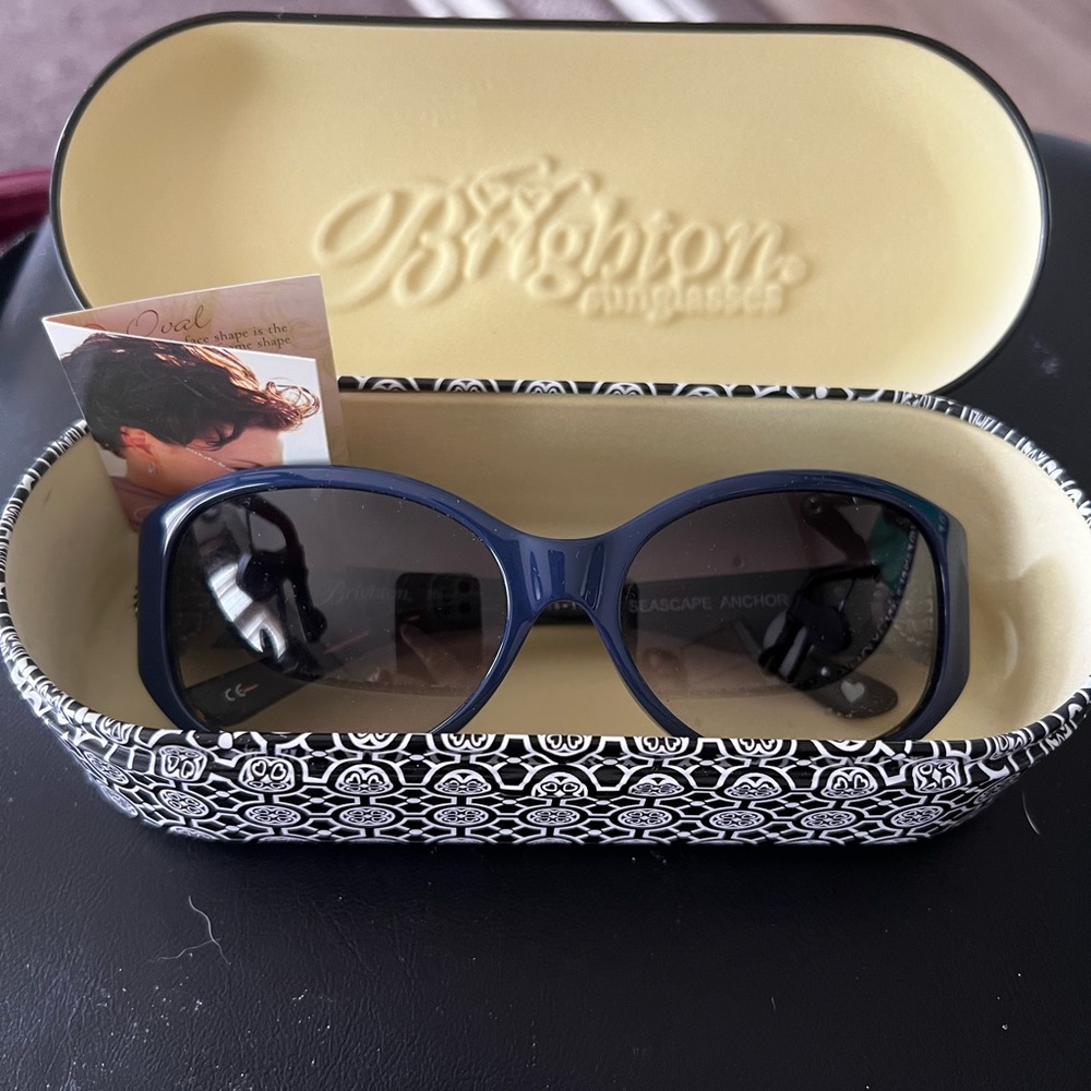 Brighton Navy Oversized Women's Sunglasses with Branded Case